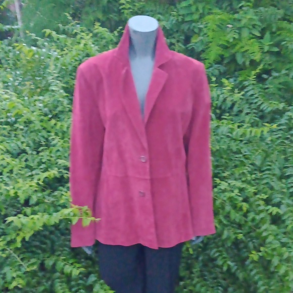 SIENA by G III APPAREL LADIES PINK GENUINE SUEDE LEATHER JACKET - Picture 1 of 17